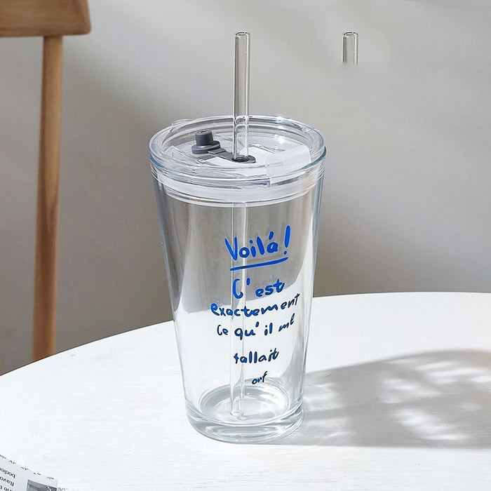 Household Glass Water Cup With Lid