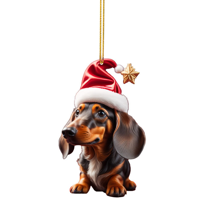 Christmas Sausage Dog Modeling Hanging Ornaments For Decoration