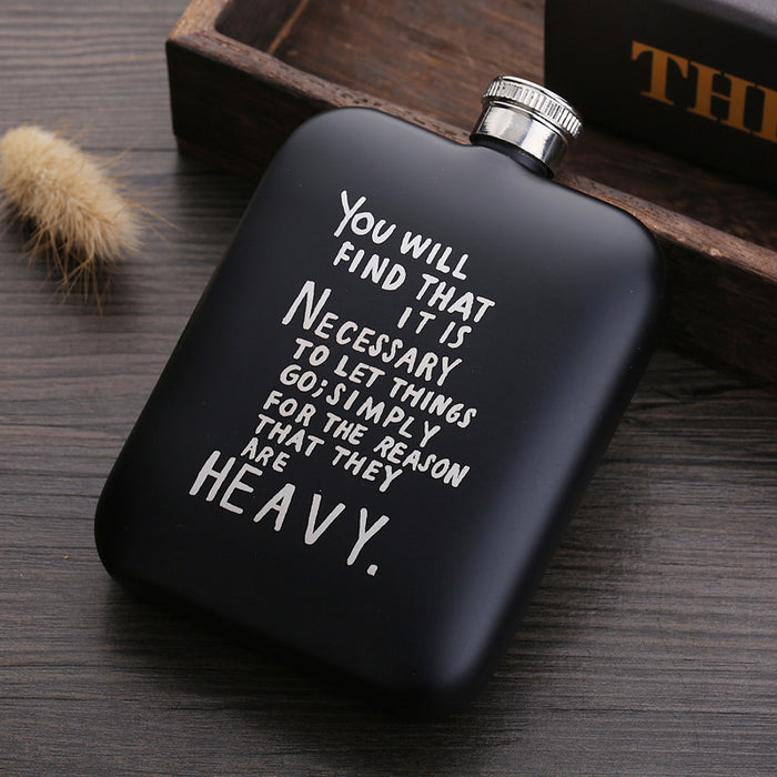 Square English 304 stainless steel hip flask