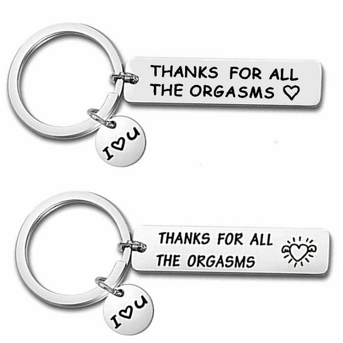 Custom Keychain Engraved Thank For All The Orgasms I Love You 3000 Keyring Stainless Steel Jewelry Valentines Day Couple Gift