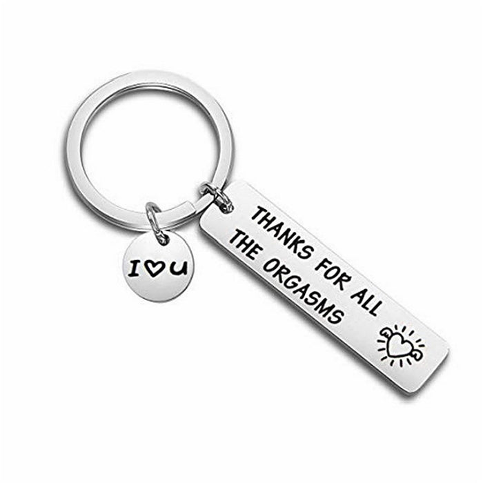 Custom Keychain Engraved Thank For All The Orgasms I Love You 3000 Keyring Stainless Steel Jewelry Valentines Day Couple Gift