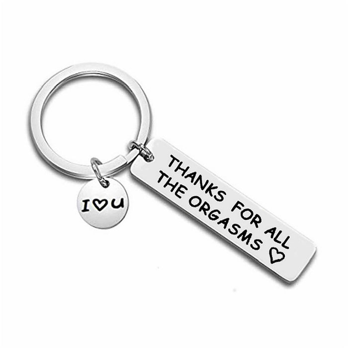 Custom Keychain Engraved Thank For All The Orgasms I Love You 3000 Keyring Stainless Steel Jewelry Valentines Day Couple Gift