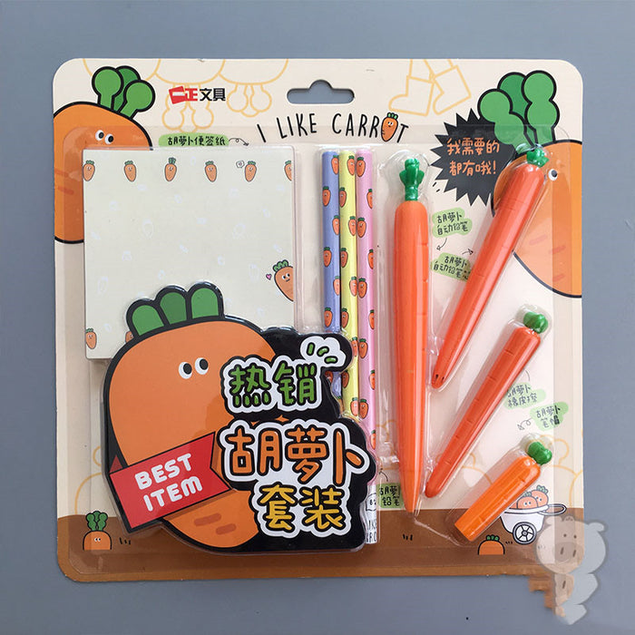 Korean Creative Cartoon Carrot Stationery Set 13 Pieces