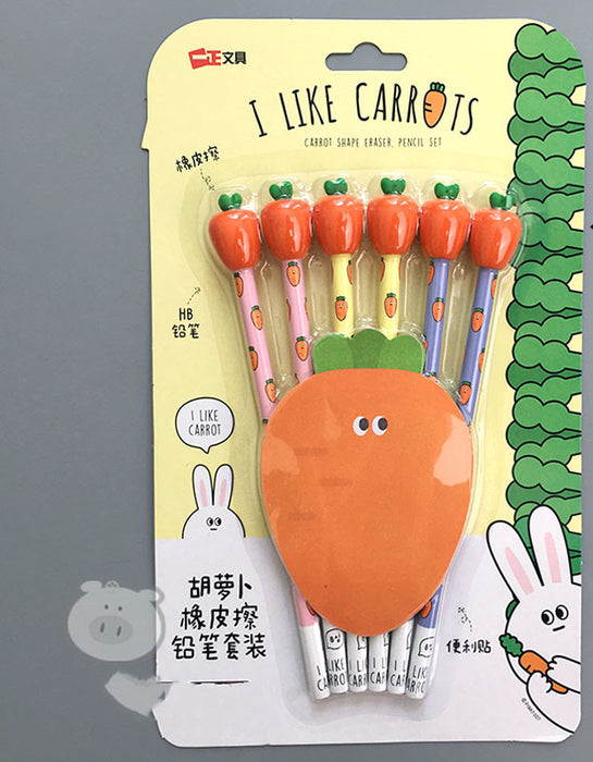 Korean Creative Cartoon Carrot Stationery Set 13 Pieces