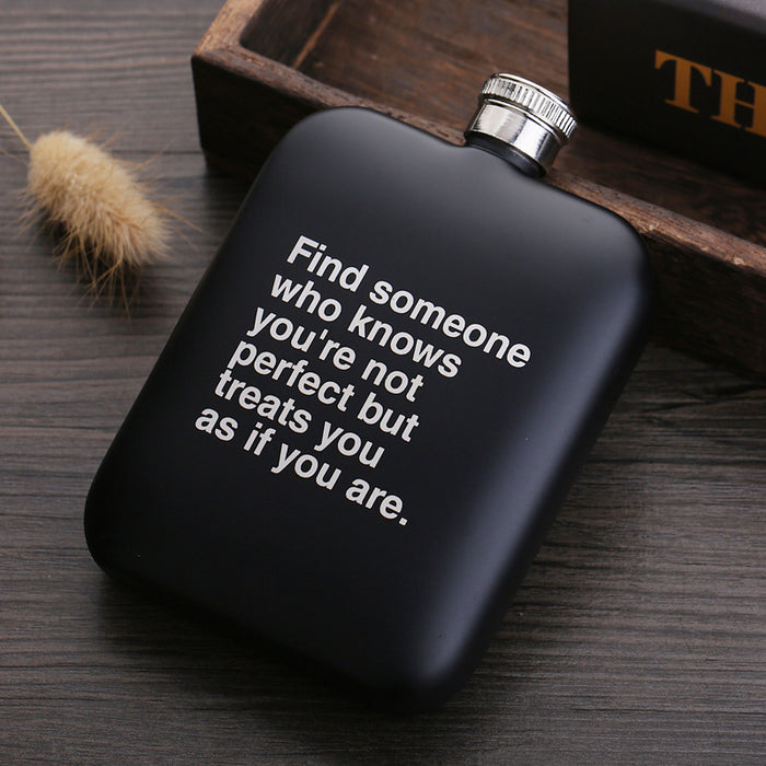 Square English 304 stainless steel hip flask