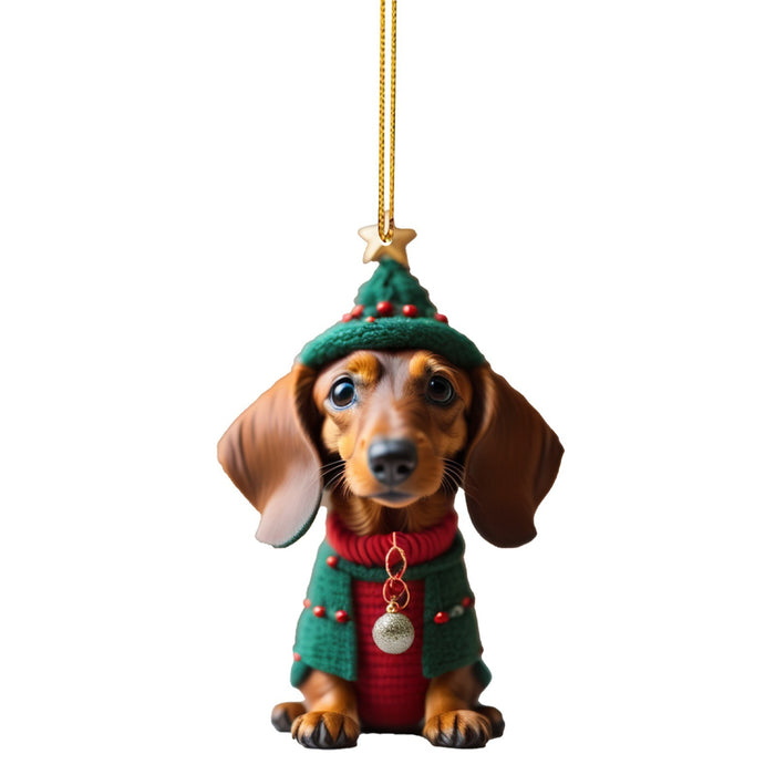 Christmas Sausage Dog Modeling Hanging Ornaments For Decoration