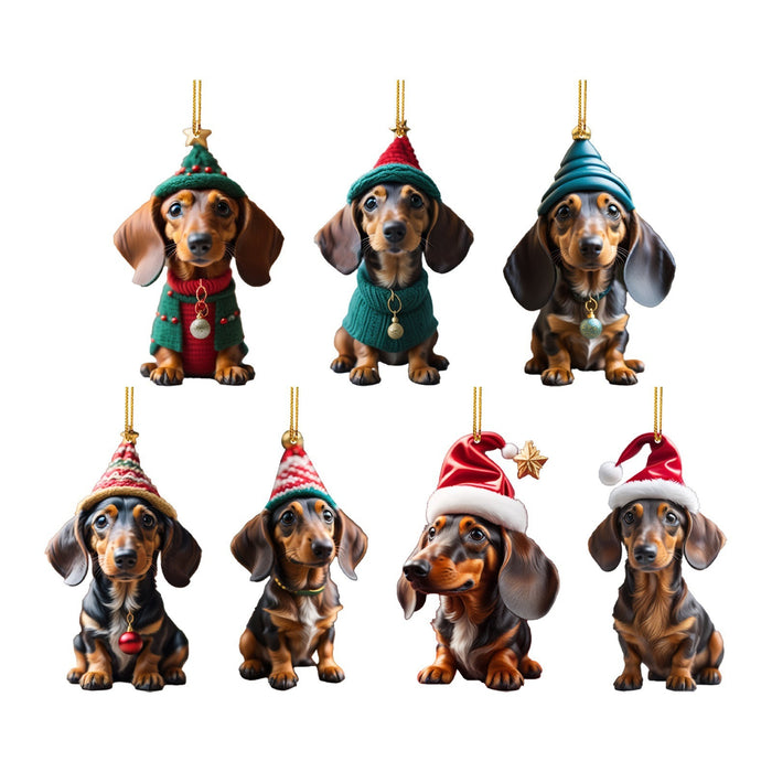 Christmas Sausage Dog Modeling Hanging Ornaments For Decoration