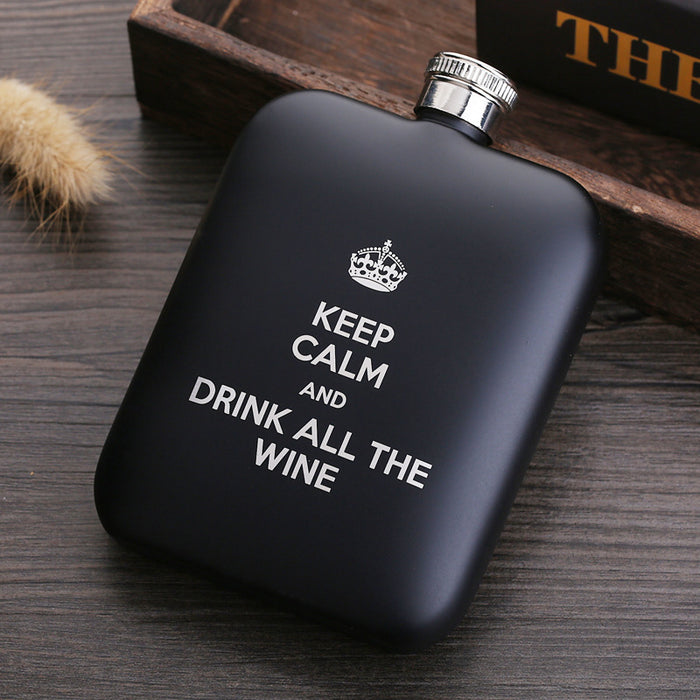 Square English 304 stainless steel hip flask