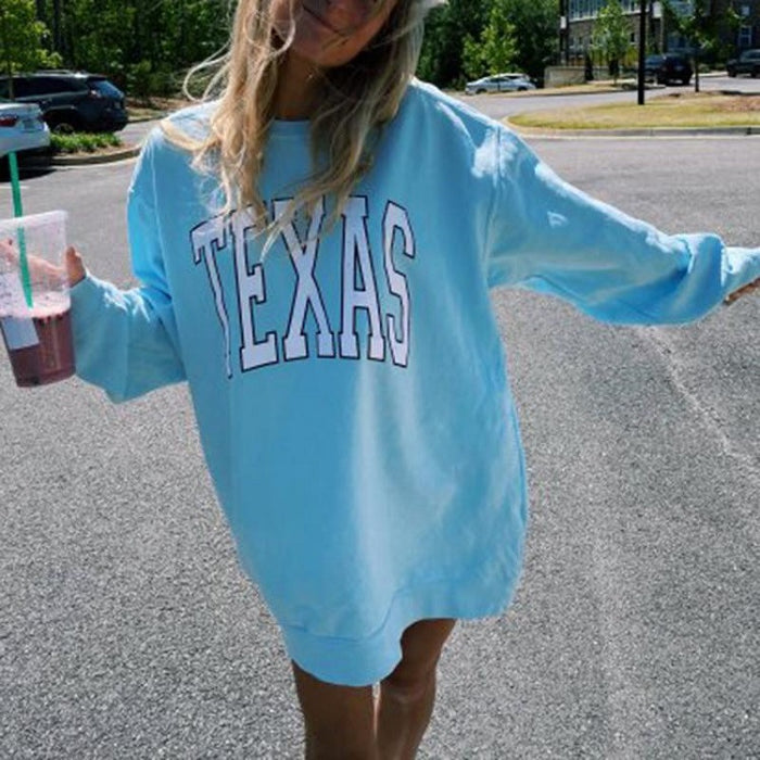 New Long Sleeve Casual Letter Print Pullover