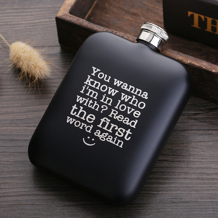 Square English 304 stainless steel hip flask