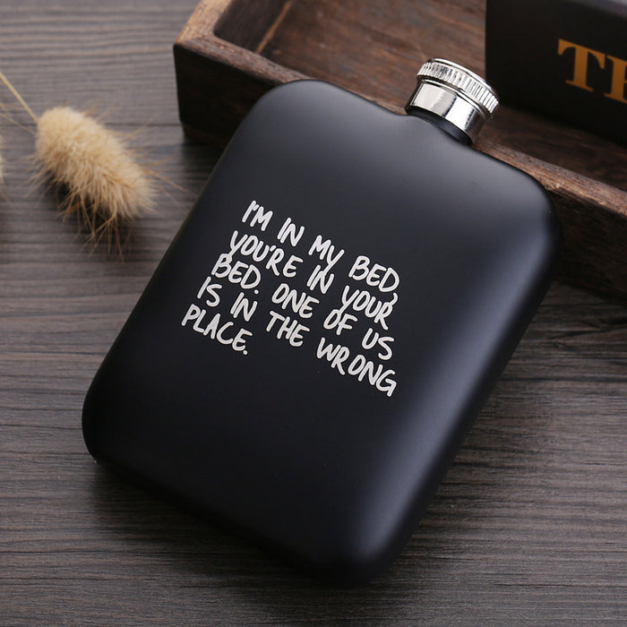 Square English 304 stainless steel hip flask