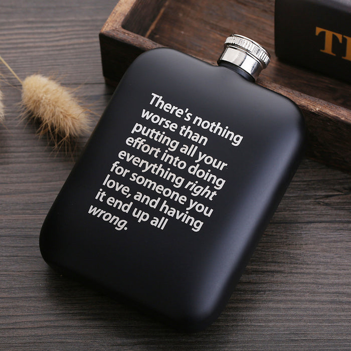 Square English 304 stainless steel hip flask