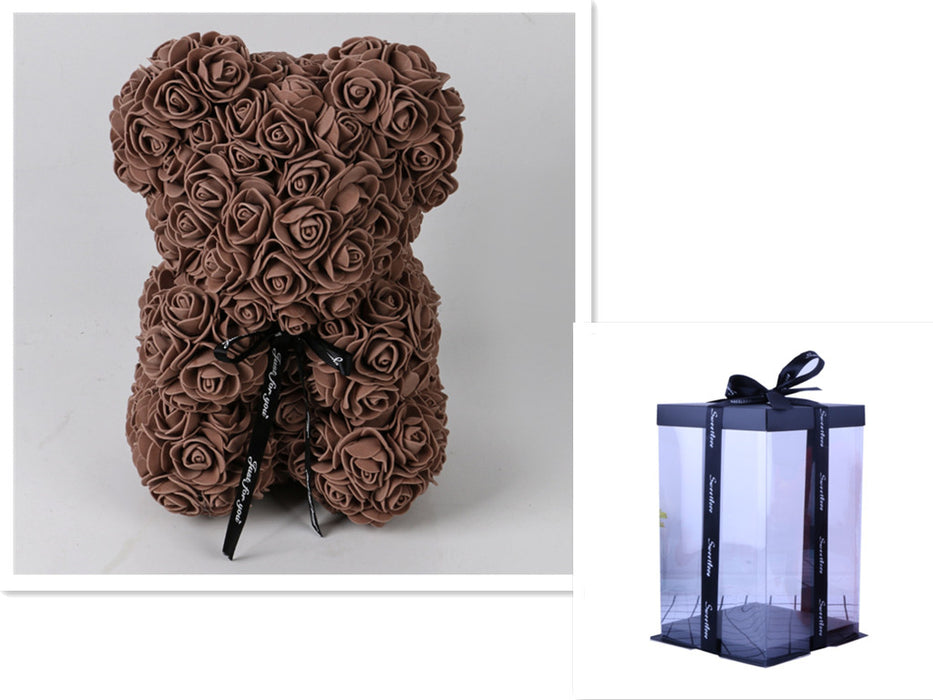 Valentine's Day Gift Rose Bear Eternal Flower Rose Teddy Bear PE Foam Bear 25cm Valentines Day