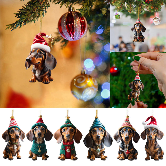 Christmas Sausage Dog Modeling Hanging Ornaments For Decoration