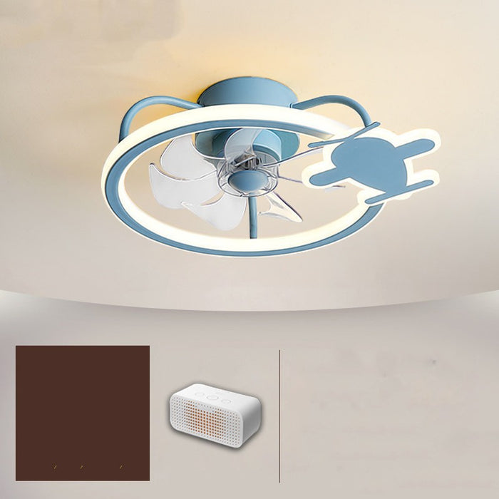 Nordic Simple Household Electric Fan Chandelier Childrens Fan Lamp Bedroom Ceiling Fan Lamp