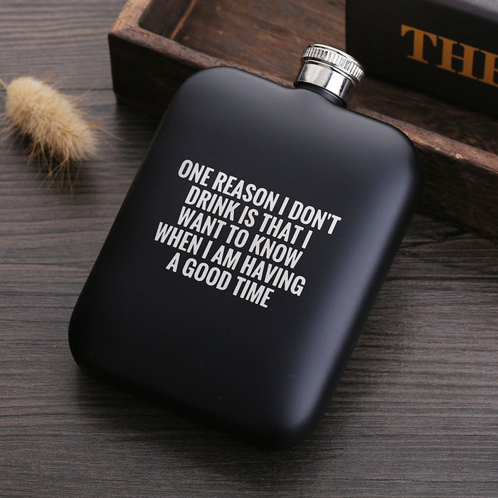 Square English 304 stainless steel hip flask