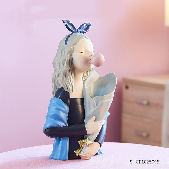 Home Decor Girl Figurine Resin Sculpture Abstract Art Room Decor