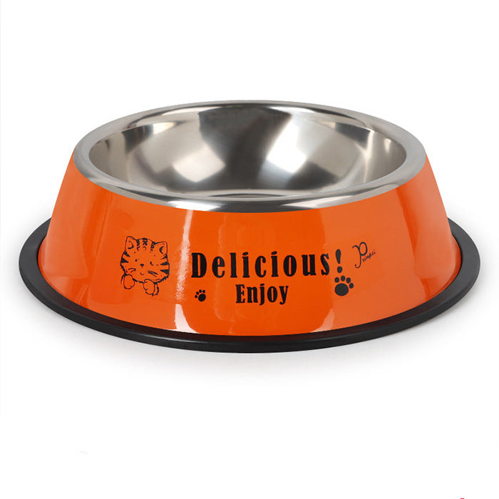 Stainless steel dog bowl