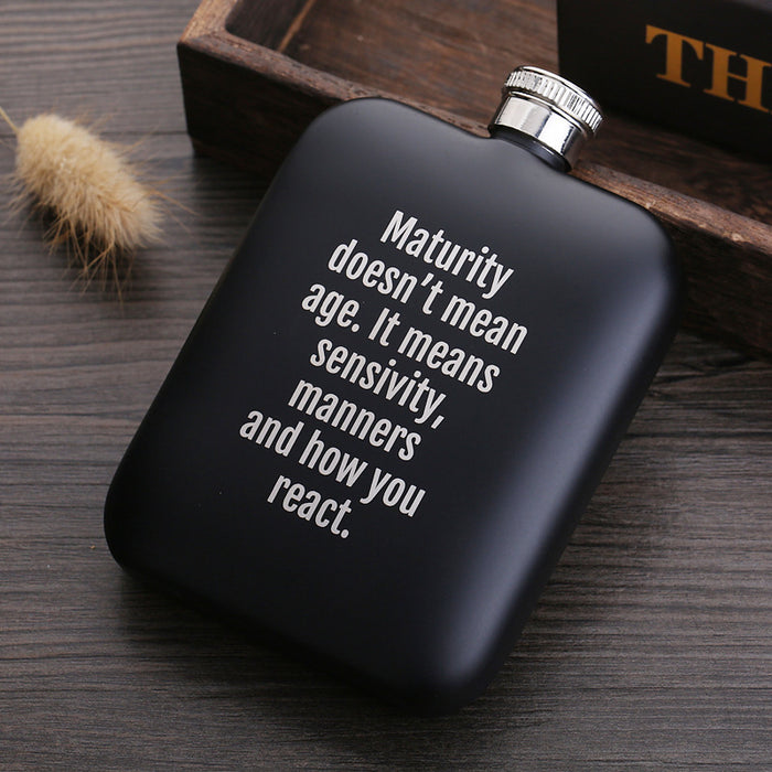 Square English 304 stainless steel hip flask