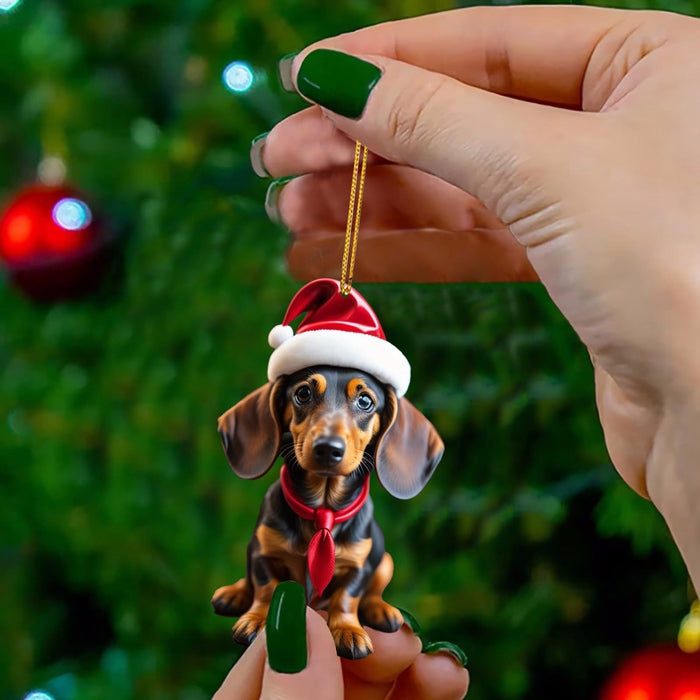 Christmas Sausage Dog Modeling Hanging Ornaments For Decoration