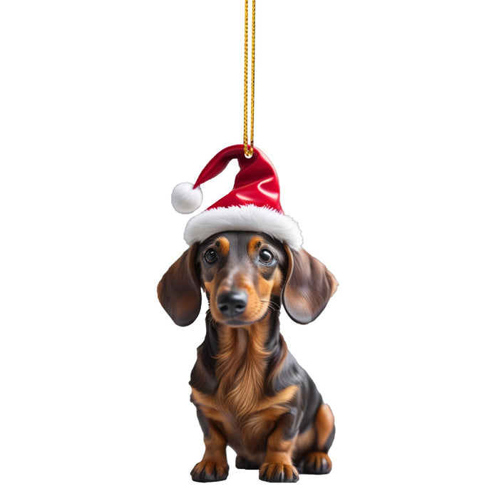 Christmas Sausage Dog Modeling Hanging Ornaments For Decoration