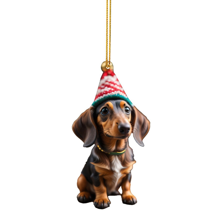 Christmas Sausage Dog Modeling Hanging Ornaments For Decoration