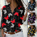 Autumn New Butterfly Print Long-sleeved Shirt For Women