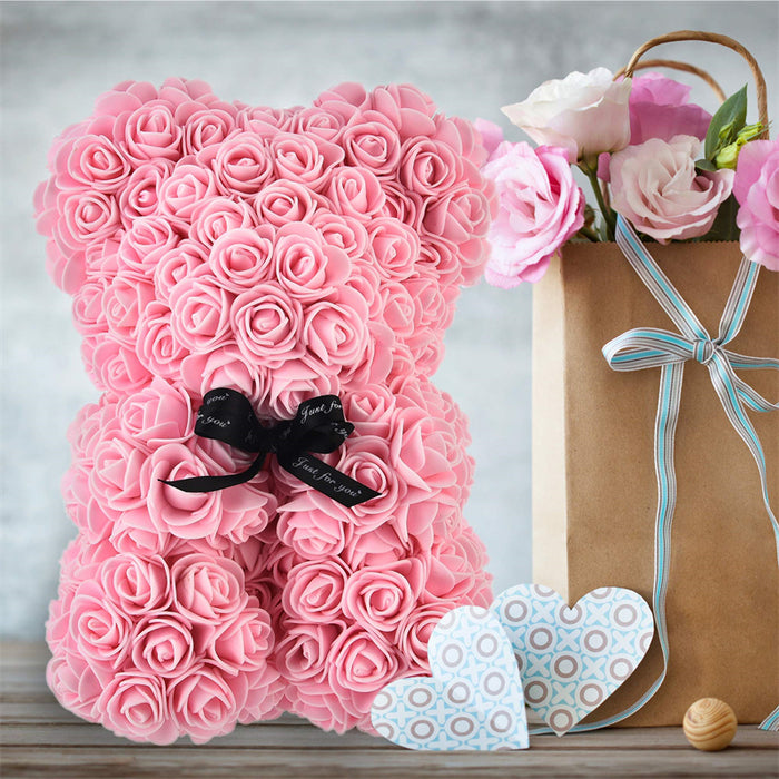 Valentine's Day Gift Rose Bear Eternal Flower Rose Teddy Bear PE Foam Bear 25cm Valentines Day