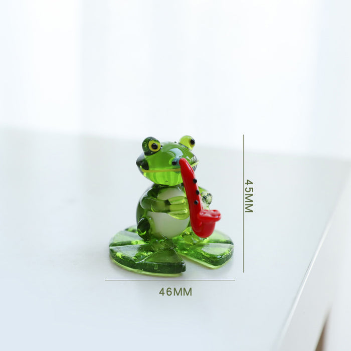 Home Decor Glass Frog Ornament Shape