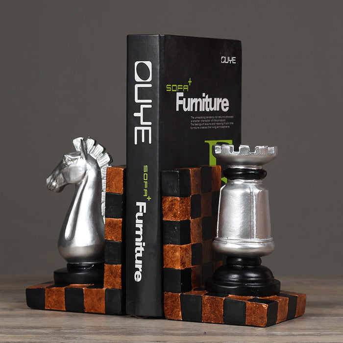 European-style Resin Crafts Books Rely On Chess Bookends Bookends