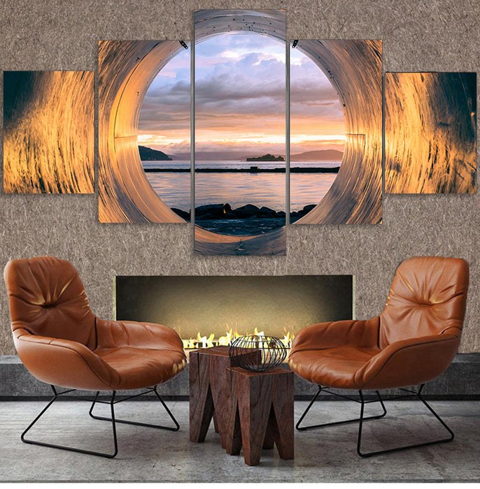 Poster Art Painting Home Decor Sunset Tube Seascape Frame Living Room Canvas