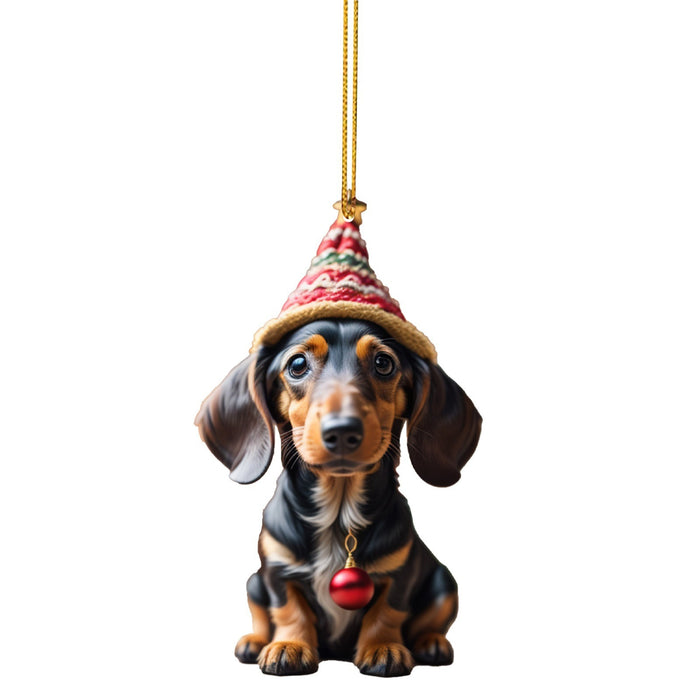 Christmas Sausage Dog Modeling Hanging Ornaments For Decoration