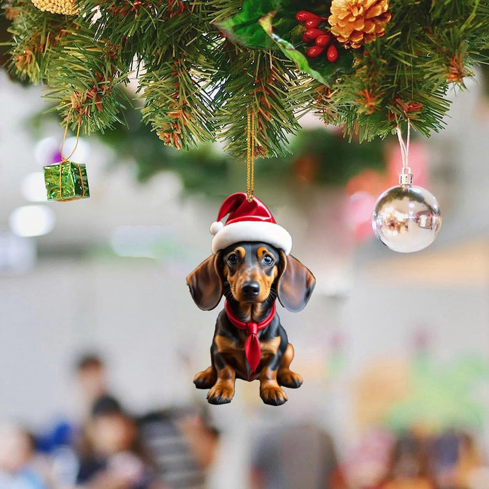 Christmas Sausage Dog Modeling Hanging Ornaments For Decoration