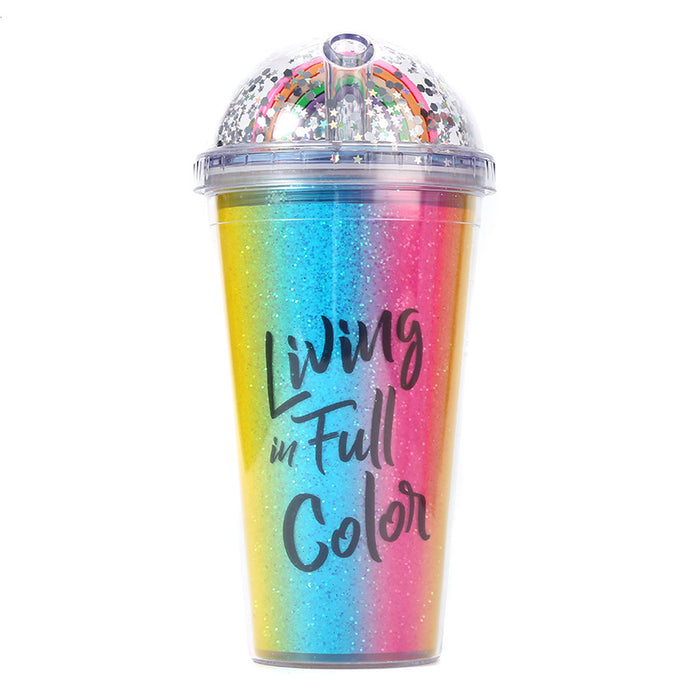 Sequins Cup Creative Straw Laser