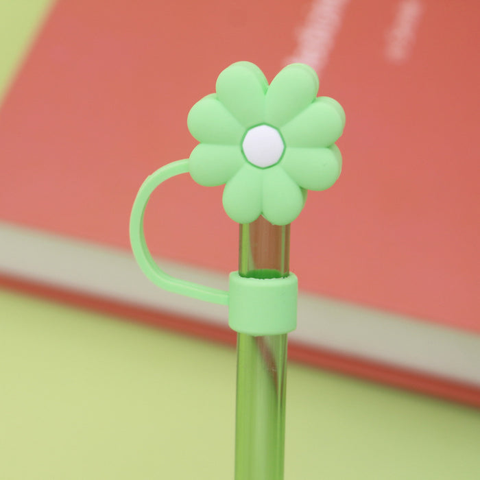 Cute Silicone Straw Covers Cap For 40ml Cup Reusable Straw Tips Lids Dust-Proof Drinking Straw