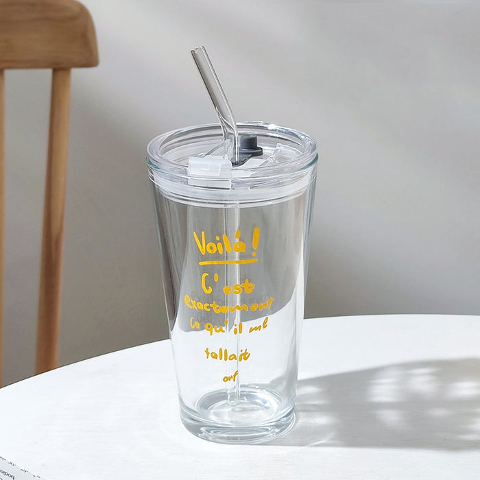 Household Glass Water Cup With Lid